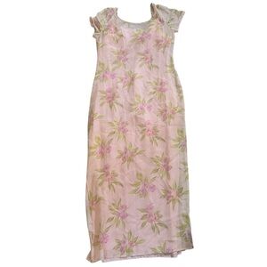 Vintage Blushe by Spiegel 100% Silk Pink Floral Maxi Dress Missy Size 8
